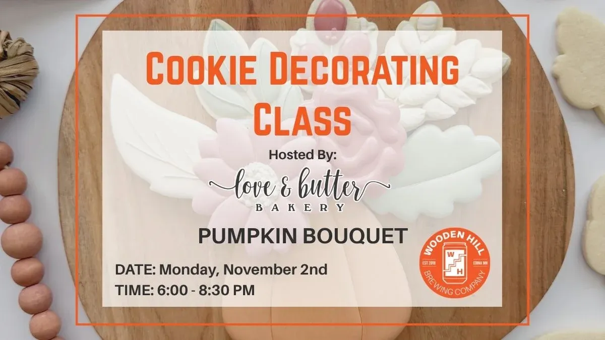 Cookie decorating class hosted by Love and Butter Bakery - Pumpkin Bouquet