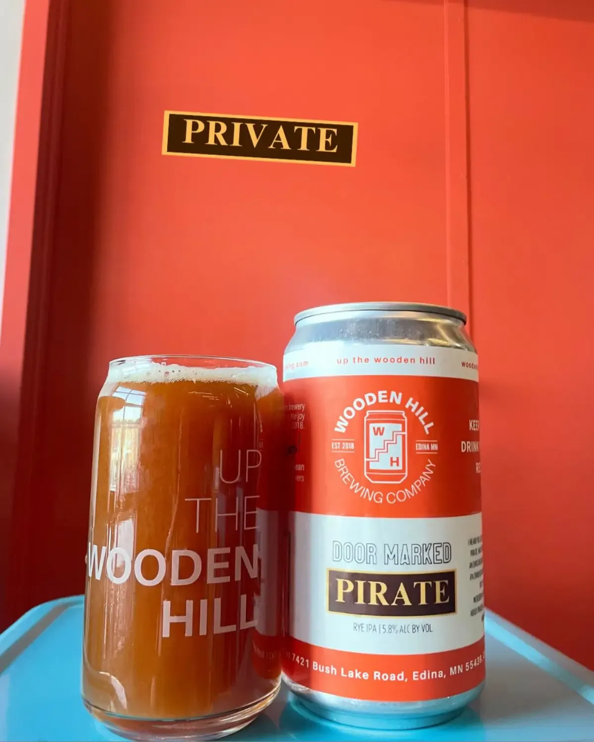 Door Marked Pirate in a glass