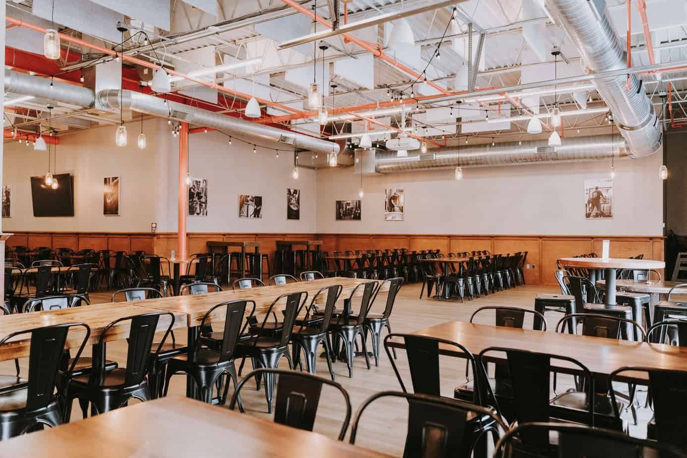 Brewer's Ballroom set for an event