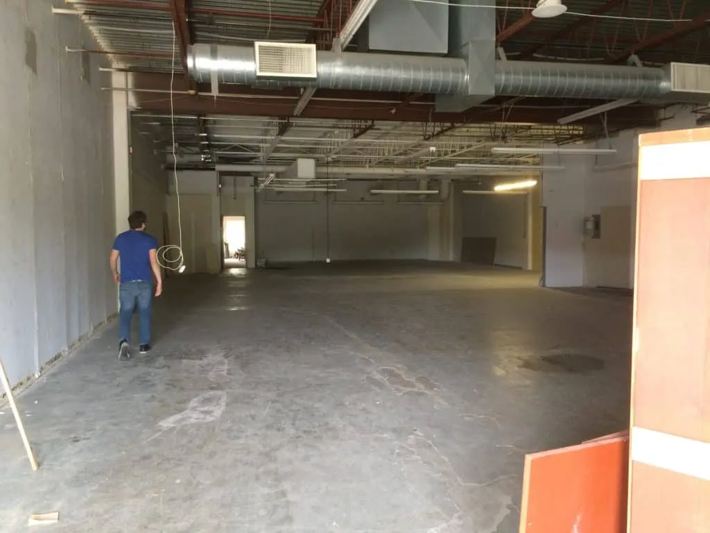 The empty warehouse before construction