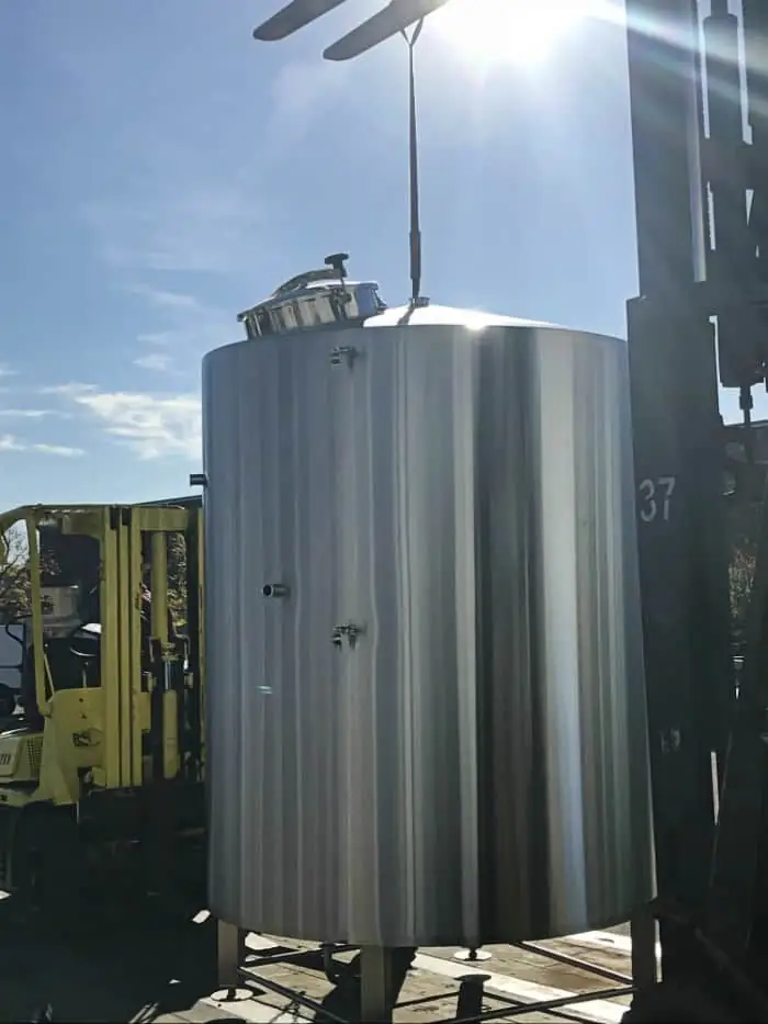 brewery equipment placed