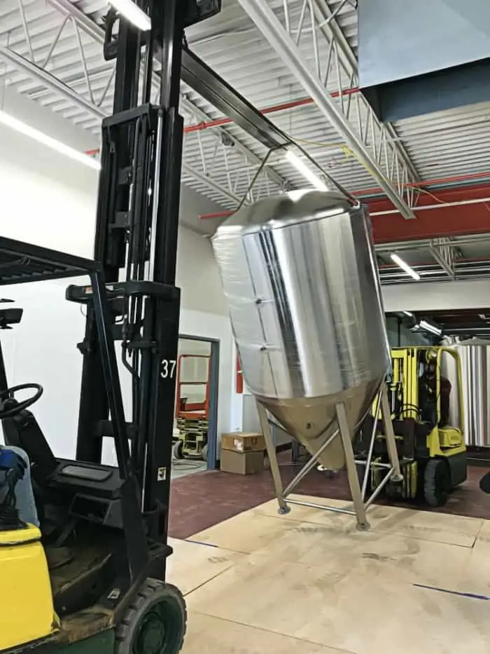 brewery equipment placed
