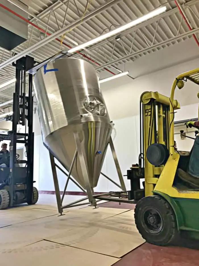 brewery equipment placed