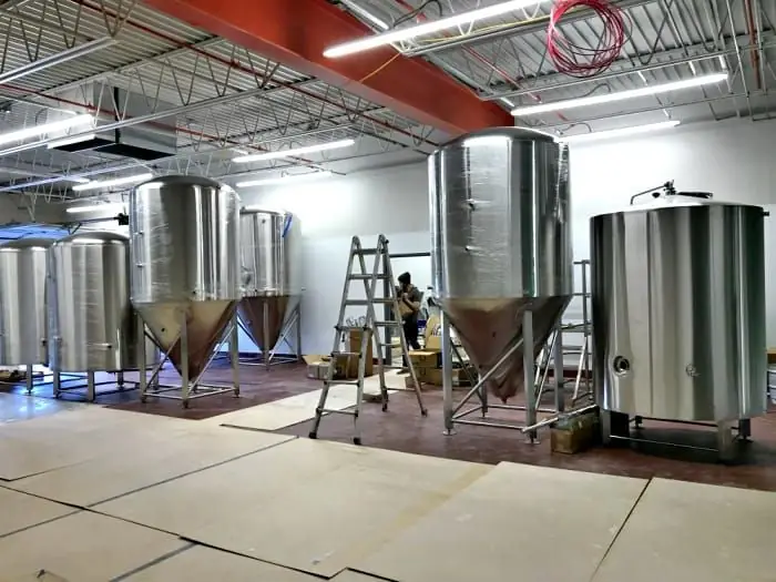 brewing equipment placed
