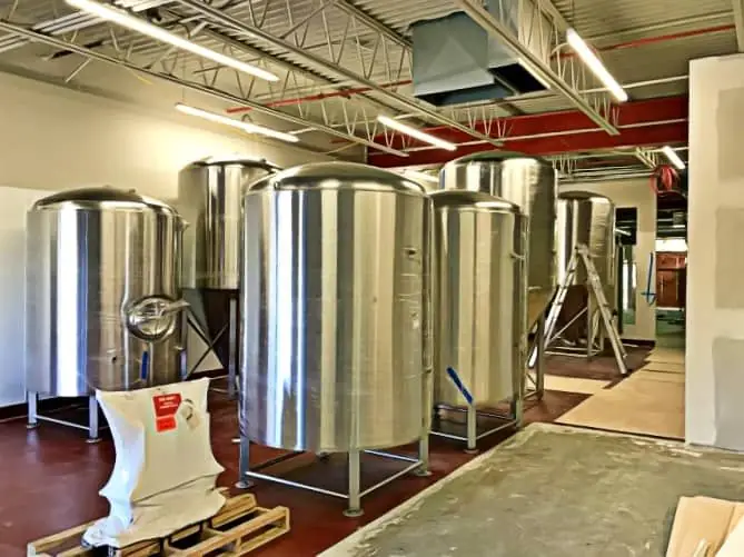 brewing equipment placed