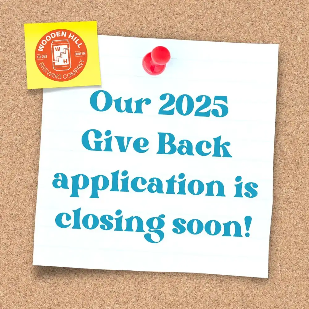 graphic of a bulletin board posted "our 2025 give back application is closing soon!"