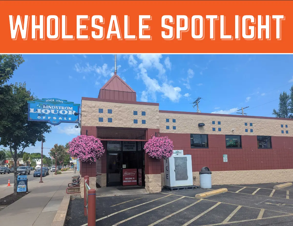Wholesale Spotlight! Picture shows the front of Lindstrom Liquors which carries our beer/seltzer.
