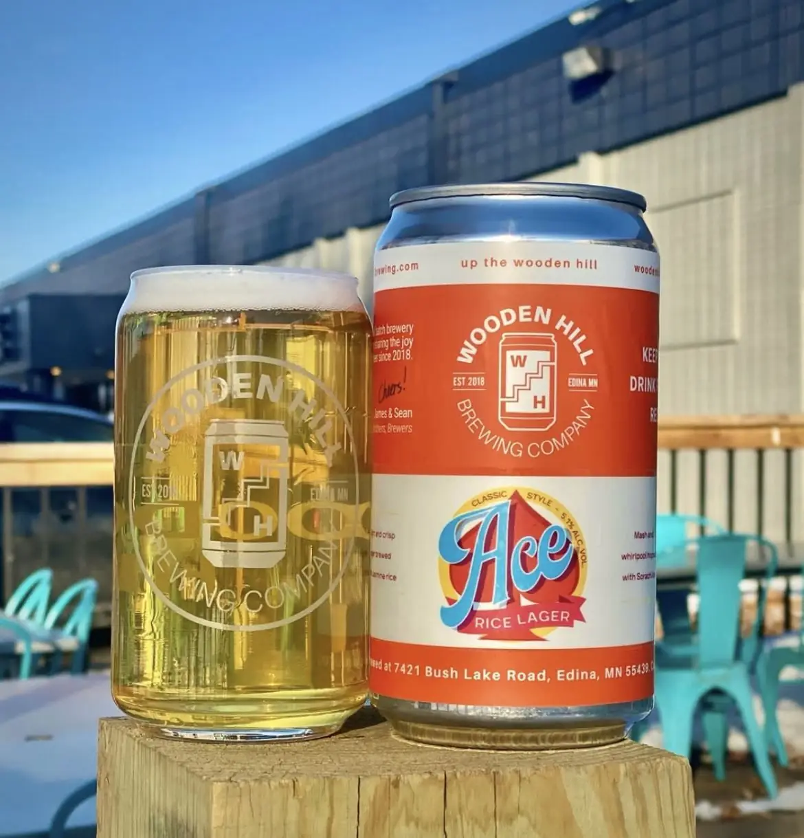 photo of crowler of Ace beer next to a glass of beer