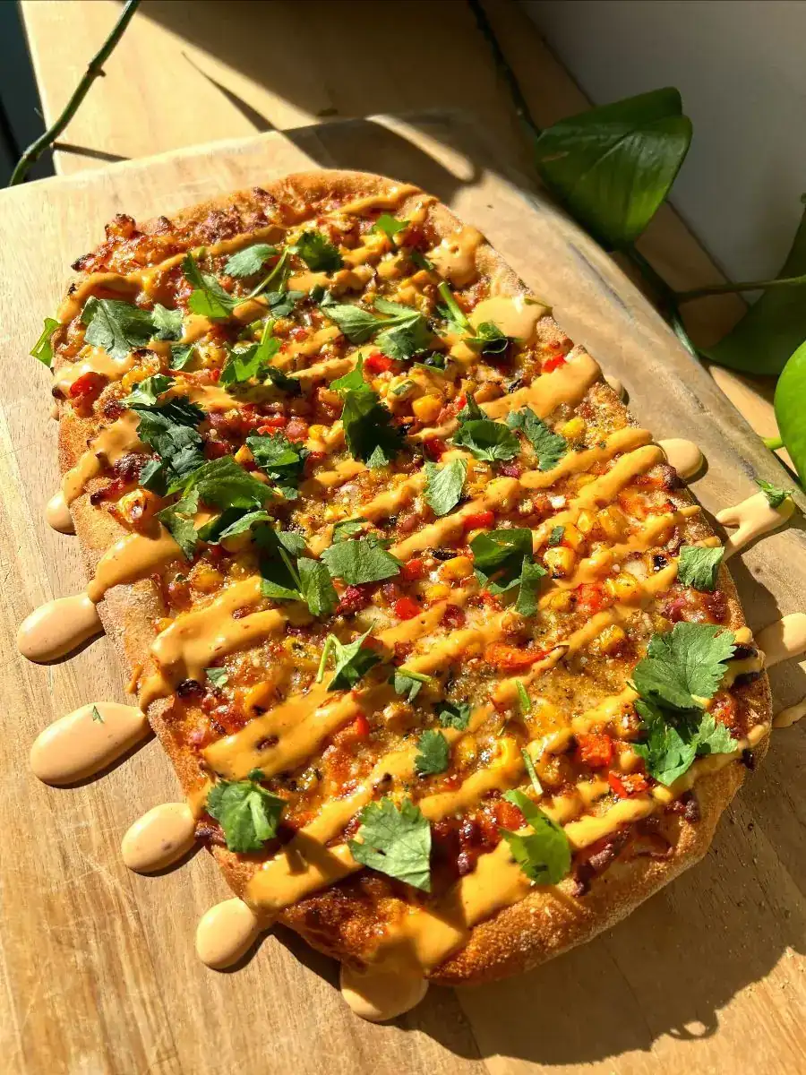Picture of newly released flatbread on Thursday: Street Corn Flatbread