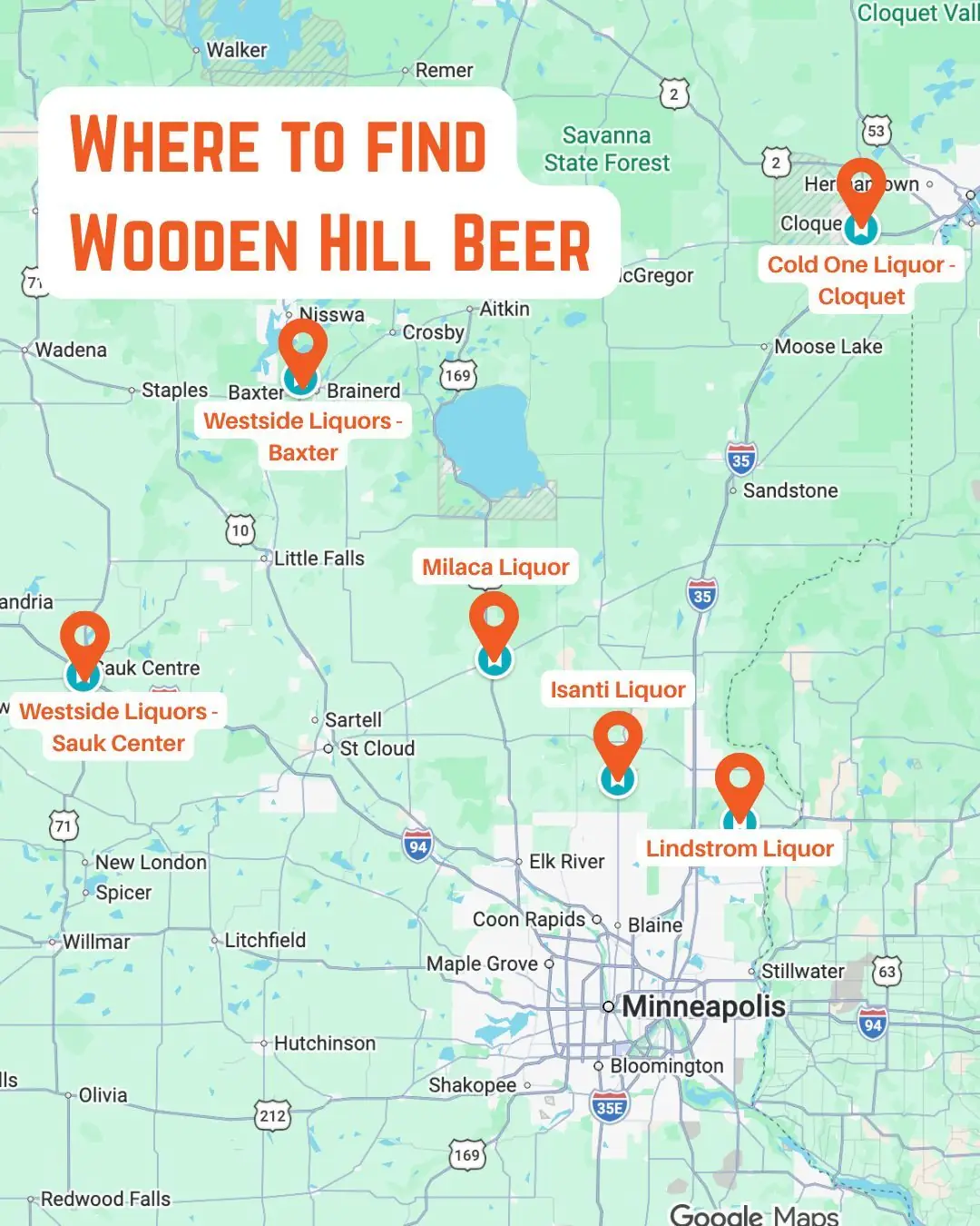 Google map photo with pins of wholesale distributer locations